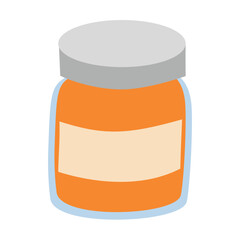 Jar of Orange Jam Illustration, Glass Jar with Orange Jam