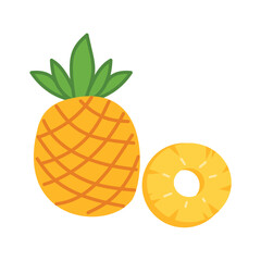 Pineapple sliced, Sliced Ripe Pineapple, Pineapple Healthy Fruit