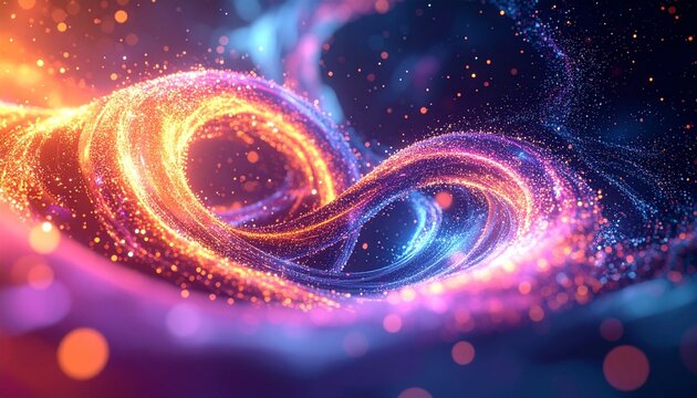Abstract entanglement suitable background, quantum subatomic render occurring particle color animated Action, interaction, one D