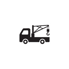 Tow Truck Icon – Construction and Vehicle Silhouette Vector