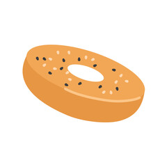 Whole Wheat Bagel, Round bagel, topped with sesame seeds