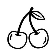 Cherries doodle vector icon