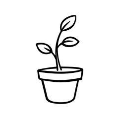 Plant doodle vector icon
