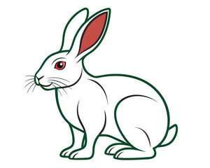 Fototapeta premium rabbit, illustration outline isolated on white background
