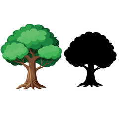 Tree Vector and Silhouette Collection &ndash; Nature, Forest, Landscape Elements