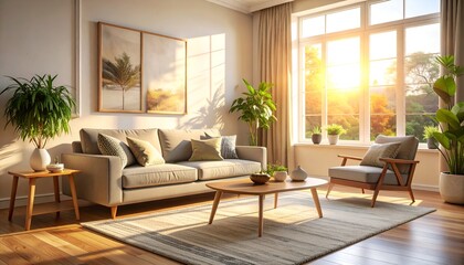 Fototapeta premium interior room home living room house design background