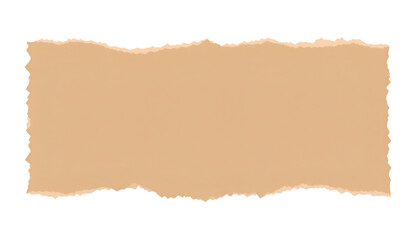 Torn Paper Fragment: A detailed image of a torn brown paper fragment, revealing the texture and edge of the ripped material, perfect for graphic design assets.
