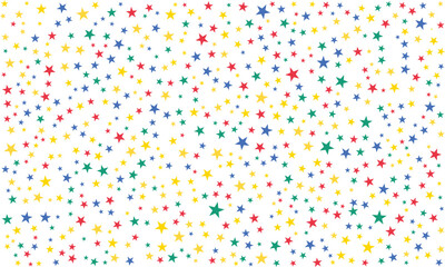 Abstract Colorful & Gold Star Pattern on Transparent Background