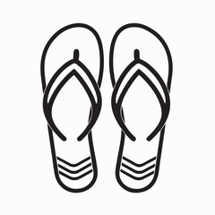 Summer Flip Flops Logo Vector Casual Beach Footwear Illustration
