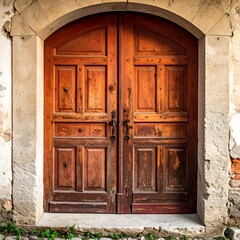 Aged wooden double doors