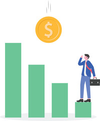 Economic downturn, business economic crisis, profit and loss concept with people characters.
