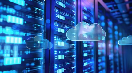 Big data cloud computing data center background
