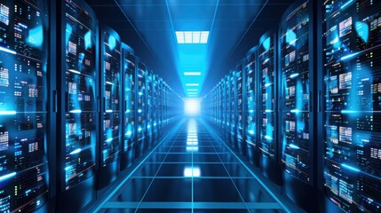 Fototapeta premium Big data cloud computing data center background