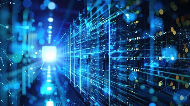 Big data cloud computing data center background - Powered by Adobe