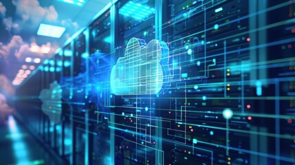 Big data cloud computing data center background