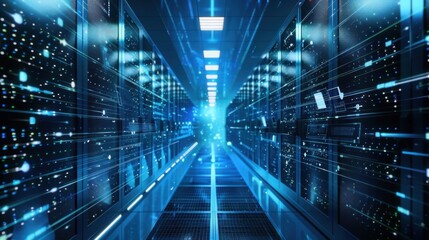 Obraz premium Big data cloud computing data center background