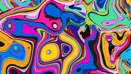 Abstract Retro Pattern with Organic Shapes and Vibrant Colors Perfect for Backgrounds Wallpapers and Creative Design Projects Illustration
