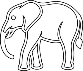 line art vector of an elephant n, ideal for ethnic, travel, and safari style projects.