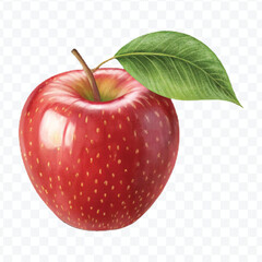 realistic 3d fresh apple with slice and green leaf in different color style isolated on transparent background