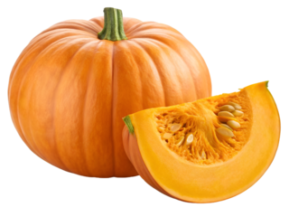 Fresh ripe pumpkins ideal for Halloween celebration and autumn harvest season displayed on black background for seasonal concepts