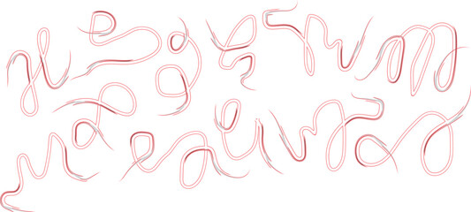 Abstract white glowing script text with red hues subtle light effect isolated on transparent background