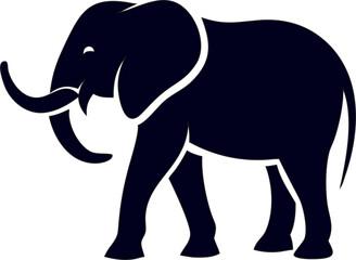 elephant silhouette vector, minimal and editable for graphic projects.