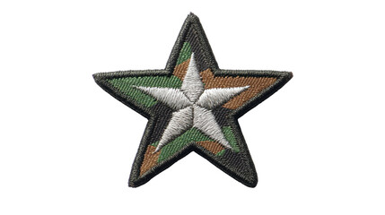 Camouflage Star Embroidered Patch on white background