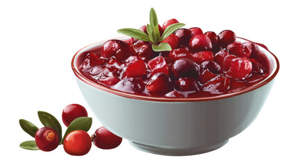 Fresh Cranberry Sauce Bowl on white background