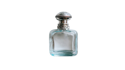 Elegant Glass Perfume Bottle on white background