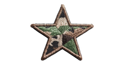 Camouflage Embroidered Military Star Patch on white background