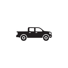 Fototapeta premium High-Quality Black Silhouette Pickup Truck Icon for Graphic Design Projects, Best-Selling Vector Illustration for Websites and Apps