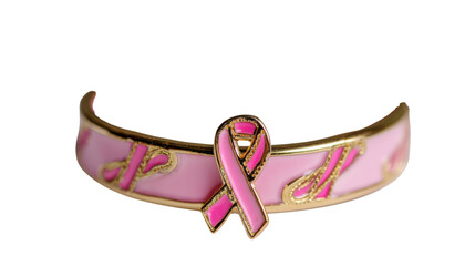 Pink Ribbon Awareness Bracelet on white background