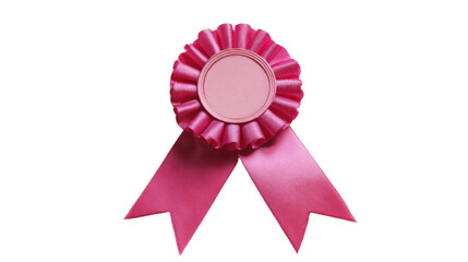Pink Award Ribbon Badge on white background