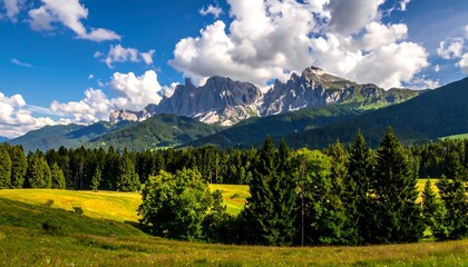 Alpine meadow panorama