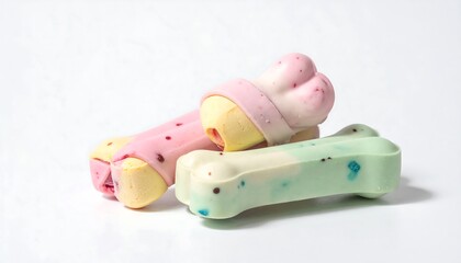 Colorful dog treats in bone shapes