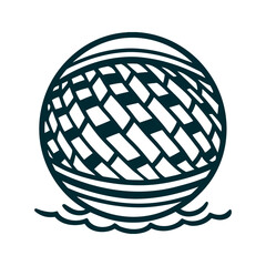 Ki o Rahi Ball Traditional Weaving Pattern Icon Ki o Rahi Ball with traditional woven pattern