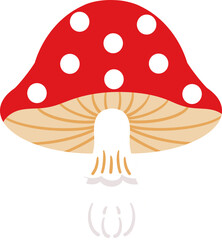 cute mushroom vegetable food vector cartoon illustration