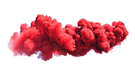 Red Smoke Plume: A vibrant crimson smoke plume swirls and billows against an undisclosed backdrop, creating a sense of dynamism and visual intrigue.