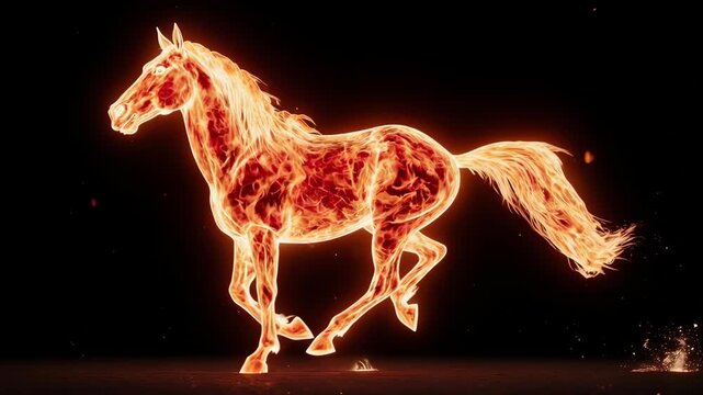 Seamless Chinese New Year Horse Pattern Loopable Background. Ideal for presentations, text overlays, and festive video projects requiring a loop.