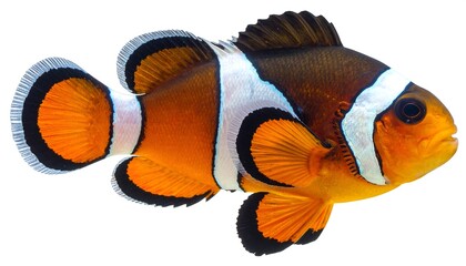 Colorful fish profile against white