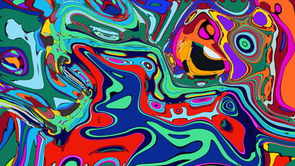 Abstract colorful psychedelic video for music festival
