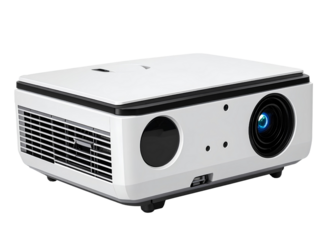 Stylized White Digital Projector Isolated on Transparent Background PNG