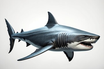 Fototapeta premium a great white shark with its mouth open and it's mouth wide, showing the teeth and teeth of a shark's teeth are visible - by the shark sharkyzs on the sharkyyzz