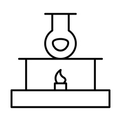 bunsen burner line icon
