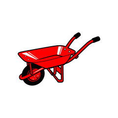 red sand carrier seen from the side vector illustration
