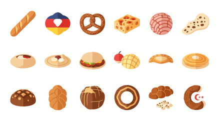 Assortment of Breads and Pastries.