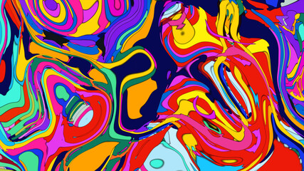 Colorful Fluid and Psychedelic Motion Graphic background, video for Summer Music