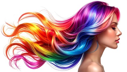 Colorful hair portrait