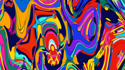 Abstract colorful psychedelic video for music festival
