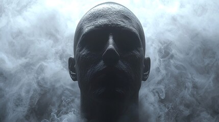 Haunting Silhouette Emerging from Smoke and Darkness Powerful Visual Metaphor for Inner Demons and Mysterious Shadows